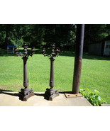 Candelabras Vintage 24 Inch Tall Metal Four Light Pair - $435.00