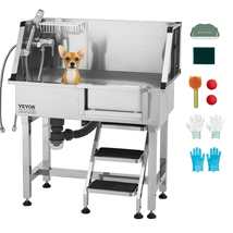 VEVOR Stainless Steel Dog Washing Station 34 Inch Pet Grooming Tub (Righ... - $304.99