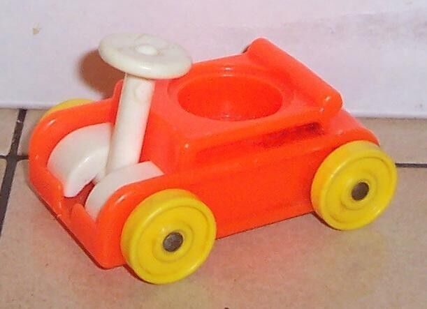 Primary image for Vintage 80's Fisher Price Little People Orange Wagon #656 FPLP