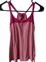Faded Glory Girls Large 10 12 Red Racer Back Tank Top Striped - £3.85 GBP