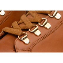 The Belgrano Tan Leather Lace-Up Ankle Women Boot With a Side Zipper image 3