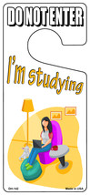 Im Studying Yellow Novelty Metal Door Hanger DH-142 - $18.95