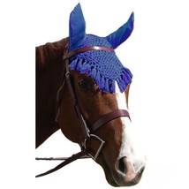 Cob Size Fly Veil Fancy Crochet with Tassels Ear Bonnet - Choice of 9 Co... - $7.50