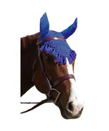 Cob Size Fly Veil Fancy Crochet with Tassels Ear Bonnet - Choice of 9 Co... - £5.89 GBP