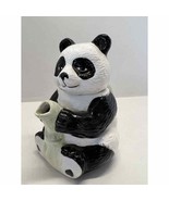 Panda Bear Bamboo Ceramic Teapot - 6.5” Alber Price Products Novelty 1990’s - $18.50