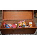 Lot of 1960s small toys including wood box, Wind-up Chickens - $19.99