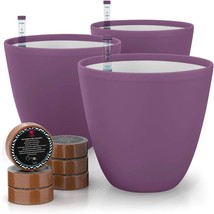 7&#39;&#39; Self Watering Planters For Indoor Plants - Flower Pot With, Purple 3 Pack - £35.95 GBP
