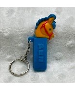 Vintage (1999) Mini Pony Pez Dispenser, Blue Base, Red Bridle, Keychain ... - $325.87 MXN