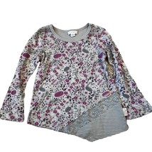 Naartjie Kids Girls Vintage Plum &amp; Gray Asymmetrical Blouse Girls 3 - £11.31 GBP