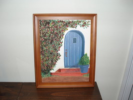 Original Oil Painting Mediterranean Door - $95.00