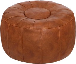 Thgonwid Light Brown Unstuffed Handmade Moroccan Round Pouf Foot Stool Ottoman - £32.33 GBP