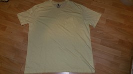 Yellow V-neck T shirt Men&#39;s Yellow Short sleeve casual V neck T shirt 3X-4X - £10.84 GBP