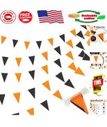 200 Feet Black and Orange Pennant Banners for Vibrant Party Decorations - $25.23 CAD