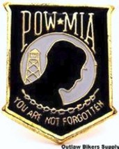 POW MIA Shield Lapel Or Hat Pin For All Military Services - $3.60