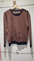 Zara Check Print Blue &amp; Brown Jumper, Size M YOUNG - £22.84 GBP