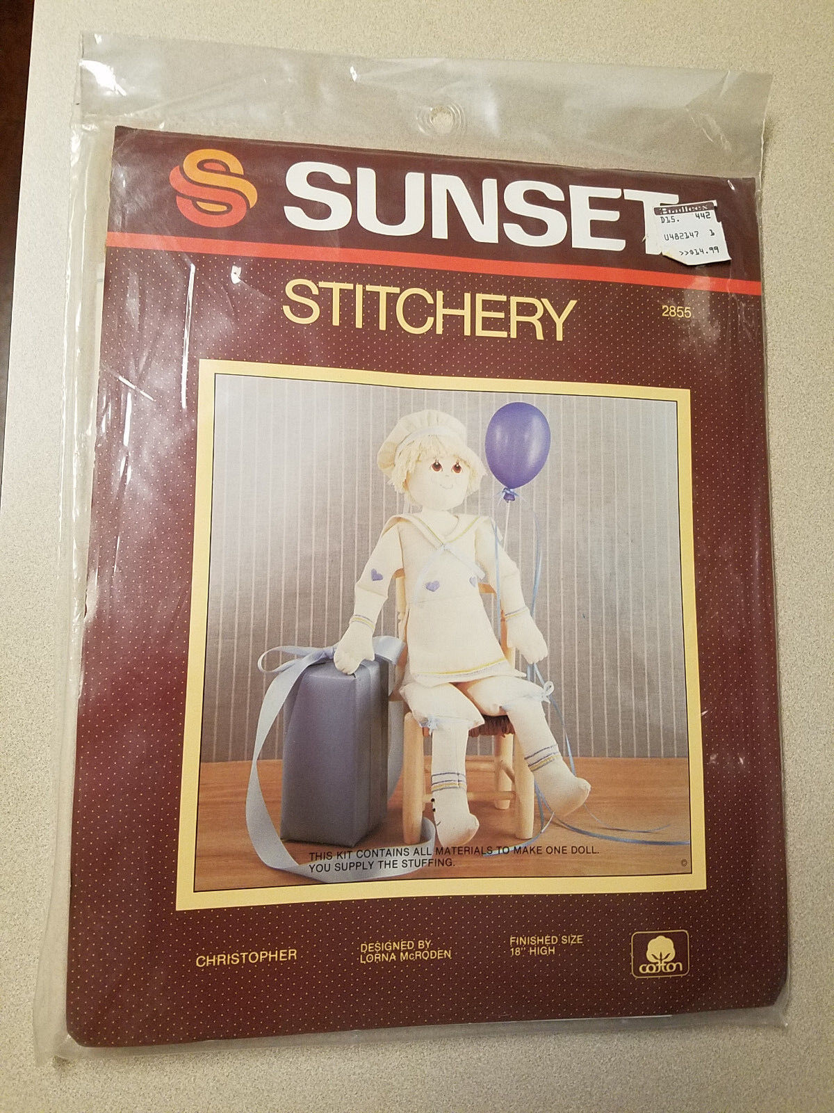 Vintage Sunset Stitchery #2855 Christopher 18" High Lorna McRoden (NEW) - £15.51 GBP