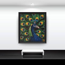 Majestic Peacock Painting on canvas, Bird Original Artwork, Wall Art, Wa... - £139.88 GBP