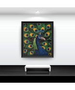 Majestic Peacock Painting on canvas, Bird Original Artwork, Wall Art, Wa... - £138.68 GBP