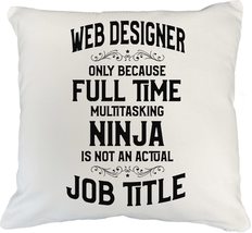Make Your Mark Design Web Designer White Pillow Cover for IT, Graphic Ar... - £19.45 GBP+