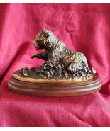 NIB Gallery Originals Bronzed Bear Fishing Sculpture Signed O&#39;Brien - £43.24 GBP