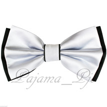 Two Tone Black White Pretied Bow tie Only Wedding Formal Prom - £10.50 GBP