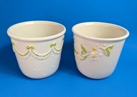 Zeta Bassano 80 Planter Vase Caddy VTG 2 pc Lot Daisy Flowers Banner Italy - £11.68 GBP