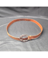 Women&#39;s Express Brown Belt Silver Tone Buckle Genuine Leather - Made In ... - $21.98