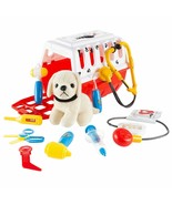 Kids Pet Carrier And Puppy Dog Veterinary Set Pretend Play Animal Doctor - £34.41 GBP