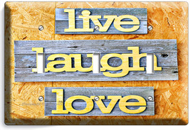 Live Laugh Love Rustic Wooden Design Triple Light Switch Wall Plate Kitchen Room - £13.37 GBP
