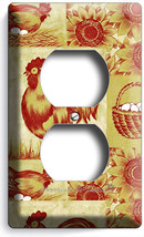 FRENCH FARM ROOSTER HEN CHICKEN EGGS BASKET DUPLEX OUTLET WALL PLATE COV... - $10.22