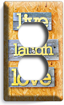 Live Laugh Love Rustic Wooden Design Duplex Outlet Wall Plate Cover Room Decor - £8.16 GBP