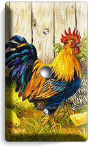 French Rooster Farm Chicken Chicks Light Dimmer Cable Wall Plate Art Cover Decor - $10.22