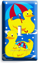 Rubber Duck Swimming Umbrella Duck Single Light Switch Wall Plate Cover Bathroom - $9.29