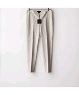 St John Legging Fit Pants Sz 8 Fine Stretch Twill Ankle Zip Cream - $189.99