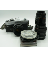 Canon FTb QL 35mm SLR Film Camera w/ 200mm f/1:3.5 FD Telephoto Lense Te... - $71.49