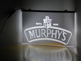 Murphy&#39;s Irish Stout Beer Illuminated Led Neon Sign Decor, Bar, Pub,Lights  Art  - £20.53 GBP+