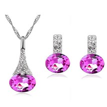 Brand Bridal jewelry Sets For Wedding Women Wholesales White Gold Color Oval Pen - £18.38 GBP
