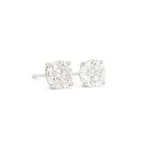 Round Diamond Stud Earrings 14K White Gold 4-Prong Martini, .61 CTW - £1,258.43 GBP