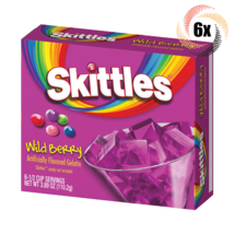 6x Packs Skittles Wild Berry Fat Free Flavored Gelatin | 3.89oz | Fast S... - $23.54