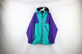 Vtg 90s Woolrich Mens Large Spell Out Color Block Full Zip Hooded Parka Jacket - £55.34 GBP