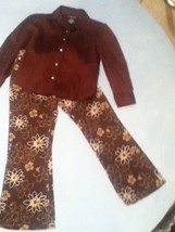 Girls -Lot of 2 -Size 5 -Cherokee brown floral pants/Size 4-5 George blouse - £11.77 GBP