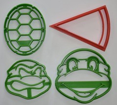 Theme of Teenage Mutant Ninja Turtles TMNT Set Of 4 Cookie Cutters USA PR1072 - £9.63 GBP