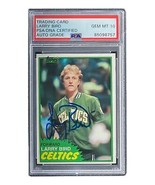 Larry Bird Signed 1981 Topps #4 Celtics Trading Card PSA/DNA Auto Gem MT 10 - £385.49 GBP