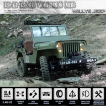 RC Military Truck Off Road Crawler WWII Jeep 4WD Climber Metal Gear w/ W... - $169.03 CAD