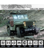 RC Military Truck Off Road Crawler WWII Jeep 4WD Climber Metal Gear w/ W... - $119.99