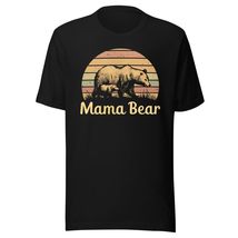 Mama Bear Unisex t-Shirt. One Cub Vintage Sunset Mother&#39;s Day Hiking Outdoor t-S - $19.79+