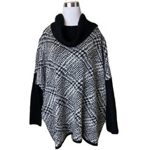 New Joseph A Sweater Size XL Womens Black Gray Printed Cowl Neck Knit Pu... - £19.77 GBP