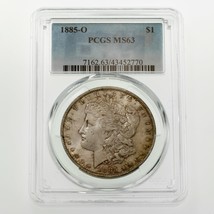 1885-O $1 Dollaro D&#39;Argento Morgan Graded Da PCGS Come MS-63! Moneta Bellissima - £103.61 GBP