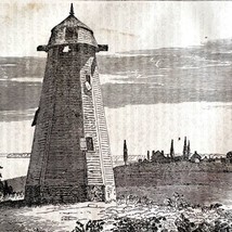 Yorktown Virginia Lighthouse 1845 Woodcut Print Victorian Revolution War... - £31.85 GBP