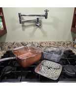 Copper Chef 9.5" Square Frying Pan W/ Steamer Insert, Fry Basket &amp; Glass... - $37.91